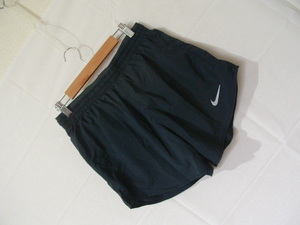 ssy6394 NIKE ナイキ ■ ランニングパンツ ■ ジョギングパンツ ブラック DRI-FIT インナーパンツ付き ジップポケット 薄手 Mサイズ