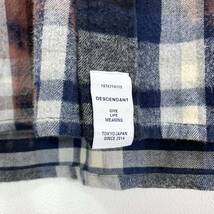 DESCENDANT MOSS CHECK LS SHIRT 02 M ブリーチ 加工 モス チェック ネル シャツ 長袖 柄 ディセンダント_画像4