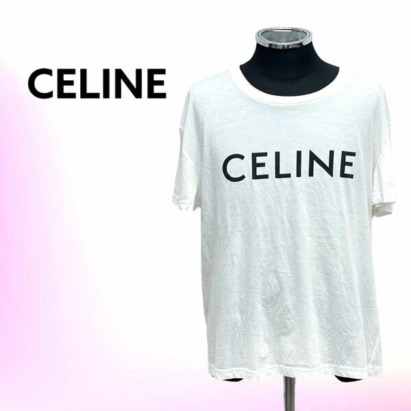 CELINE セリーヌ ロゴプリント コットン 半袖 Tシャツ メンズ X008370E