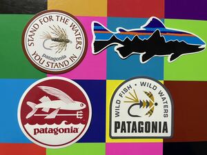 * reinforcement equipped shipping * new goods unused Patagonia tackle box for sticker 4 pieces set 