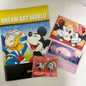 【非売品】ドリーム アート ワールド ディズニー 缶バッチ カード パンフレット DREAM ART WORLD Disney CARD POSTER Pamphlet