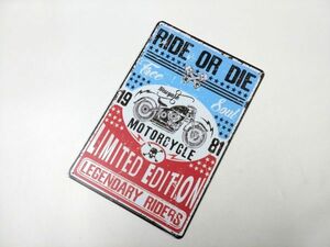 アメリカン風ブリキ看板 メタルプレート ハーレー RIDE OR DIE バイク インテリアに