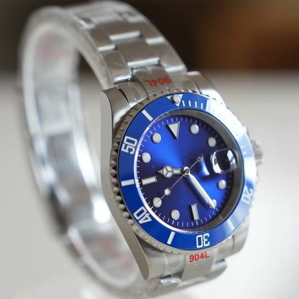 【国内即日発送】高品質ムーブメント・メンズ自動巻き腕時計 40mm サブマリーナー PARNIS パーニス ブルー R29