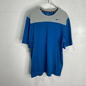 送料無料☆NIKE☆ナイキ☆ゲームTシャツ☆メッシュ切替えTシャツ☆スウォッシュロゴ☆ドライフィット☆半袖☆ブルー☆E23