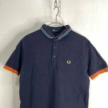 ☆送料無料☆FREDPERRY☆フレッドペリー☆ポロシャツ☆鹿の子コットン☆ネイビー☆M☆日本製☆E23☆_画像2