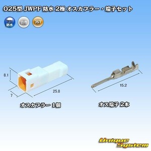 日本圧着端子製造 025型 JWPF 防水 2極 オスカプラー コネクターセット