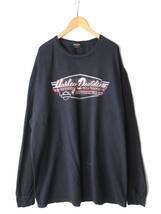 Harley-Davidson ビッグサイズ ロングTシャツ スウェットシャツ ブラック (3XL) ハーレーダビッドソン_画像2