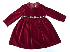 two point successful bid free shipping! 2A48 il gfoIl Gufo velour One-piece star belt 18mesi 90 size 2 -years old child clothes baby clothes Kids dress 