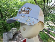 スヌーピー ピーナッツ メッシュキャップ ホリデイ SNOOPY PEANUTS キッズ サイズ調節可能★ライトブルー★新品_画像2