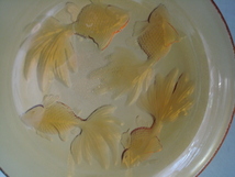 金魚 ガラス皿 Goldfish Glass Plate Φ23㎝_画像2