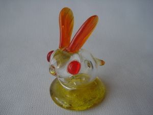 [ paperweight ] glass made. ...Glass Rabbit Ornament objet d'art interior small articles Glass Paperweight