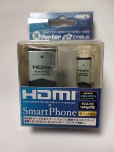 HMDI変換ケーブル　金メッキ端子　1080p対応　長さ6.5cm　AMHD-ADY
