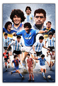 BDM016-ディエゴ マラドーナ Diego Maradona 神の手 アルゼンチン代表 サッカー soccerメタル プレート ブリキ看板 plate Tinplate 模写