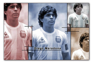 BDM011-ディエゴ マラドーナ Diego Maradona 神の手 アルゼンチン代表 サッカー soccerメタル プレート ブリキ看板 plate Tinplate 模写