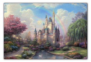 Art hand Auction BTK05-Thomas Kinkade Thomas Kinkade Painting Vintage American Metal Plate Tin Plate Interior Miscellaneous Goods Reproduction, hobby, culture, art supplies, others