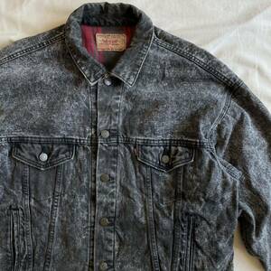 80s Levi’s 70417 裏チェック ブラックデニムジャケット BIGサイズ USA製 ヴィンテージ 90s 70505 70506