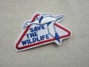 SAVE THE WILDLIFE 野生保護 カモ 鳥 野鳥 ワッペン 刺繍/野鳥 キャップ 古着 アメリカ アメカジ パッチ ② 449