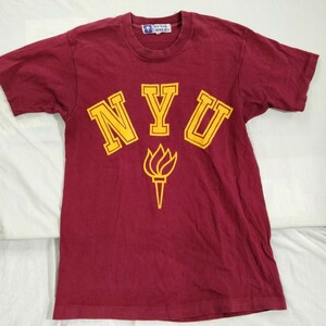 80's vintage ビンテージ　NYU newyork university Tシャツ ニューヨーク　ユニバーシティ　半袖　シングルステッチ　M　オールド　anvil