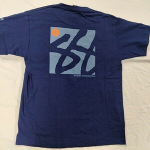 90s ステューシー STUSSY 半袖 Tシャツ　タグ付　デッドストック　deadstock アメリカ　usa　製　ネイビー navy ビンテージ　　オールド