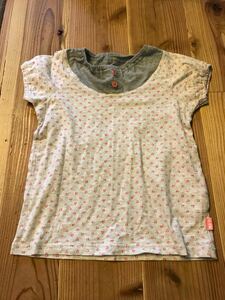 ベベ eab エーアーベー ハート柄 半袖Tシャツ カットソー 女の子 子供服 110㎝