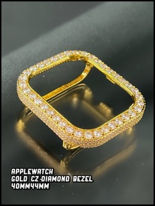 40MM 44MM Gold Apple watch CZ diamond bezel cover case APPLE WATCH series 6 series 5 series 4 SE animation 