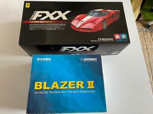 タミヤ 1/10 電動RCカー フェラーリFXX 完成ボディ (TT-01シャーシ) +SANWA BRAZERIIプロポ+タイヤ、ホイール、バッテリー