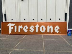 ビンテージ 大型 看板 Firestone ファイヤーストーン 1970s 幅121cm / アメリカ 世田谷ベース