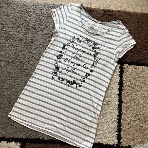 ボーダーロングTシャツ M