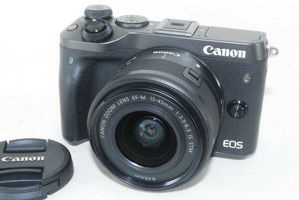 ★良品★Canon キャノン EOS M6 EF-M 15-45 IS STM レンズキット ブラック 人気のミラーレスカメラ♪/5263888