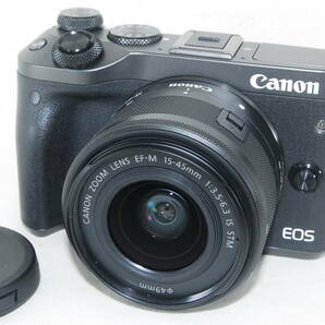 ★良品★Canon キャノン EOS M6 EF-M 15-45 IS STM レンズキット ブラック 人気のミラーレスカメラ♪/5263888