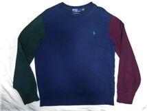 BEAMS 別注 ★ POLO RALPH LAUREN ポロ ラルフローレン ビームス 限定 クレイジー マルチ カラー スウェット M ポニー刺繍_画像1