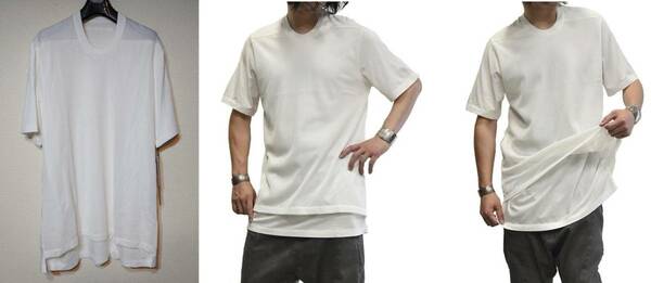 新品 定価1.7万 JULIUS ユリウス 20AW Front Mesh Layer T-Shirt -WHITE- フロントメッシュレイヤー Tシャツ 2 707CUM8 カットソー 白TJ