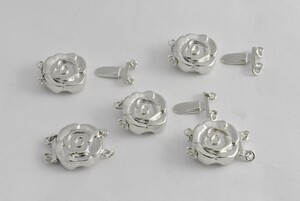 クラスプ 留め金 薔薇 バラ シルバー 1個 19mm ネックレス ブレスレット パーツ ハンドメイド ビーズクラブ