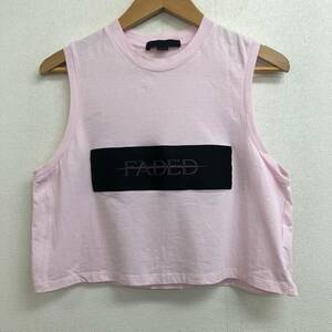 □Alexander Wang クロップドトップス S ピンク アレキサンダーワン ノースリーブ FADED Crop Top タンクトップ 複数落札同梱OK B230517-2