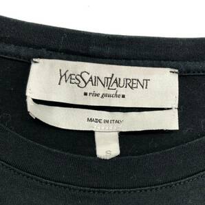 □Yves Saint Laurent rive gauche 半袖Tシャツ S 黒 イヴサンローランリヴゴーシュ イタリア製 137060 X3062 複数落札同梱OK B230518-302の画像3