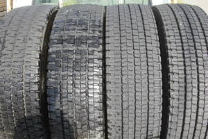 オ4/条件付送料無料 19～20年製 バリ山 DUNLOP DECTES SP001 275/80R22.5 151/148J 4本セット ダンロップ デクテス スタッドレス 地山