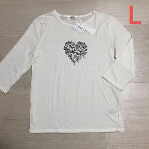 【訳あり】未使用 レディース 7分袖Tシャツ L