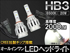 AP オールインワン LEDヘッドライト HB3 CREE社製チップ搭載 20W AP-LEDHEAD-G-HB3 入数：1セット(左右)