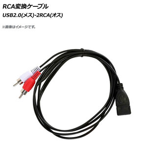 AP RCA変換ケーブル USB2.0(メス)-2RCA(オス) AP-UJ0715