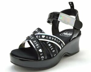  новый товар Kids сандалии 2012 чёрный 20cm Kids Wedge сандалии ребенок сандалии Kirakira Heart ребенок обувь обувь девочка 