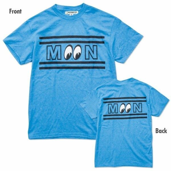 Mサイズ 送料込み MOONEYES MOON Re-Edition クルー Tシャツ ムーンアイズ ブルー 青色 水色 リ・エディション ドラッグレース