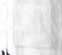 新品！完売、無印男女兼用結び釦　フレンチリネン洗いざらし　長袖シャツ、S～M、フェードベージュ　3900円の品_画像6