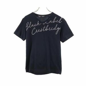 ブラックレーベルクレストブリッジ Vネック ロゴプリント 半袖 Tシャツ S 黒 BLACK LABEL CRESTBRIDGE 三陽商会 日本製 メンズ 230506