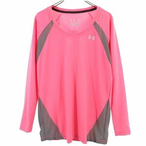 Under Armour Sports Logo Print Running Wear LG Pink Under Armour Training с длинным рукавом T -Fish Ladies 230518