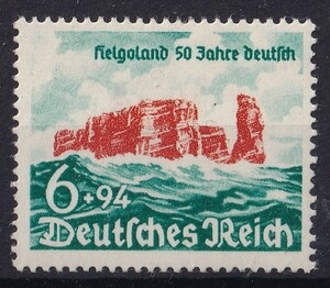 1940年ドイツ第三帝国 ヘルゴラント島併合50年切手 6pf+94pf