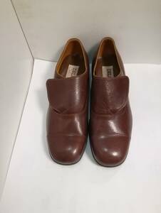 ORIGINAL　SHOES「革底　ストレートチップボタンスリッポン」P-303　茶　90年代新品デッド　mens24.5㎝ 