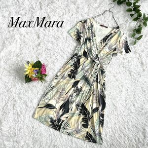 美品　MaxMara STUDIO 花柄 ワンピース ひざ丈　総柄　大きいサイズ