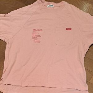 ミルクフェドTシャツ　可愛いピンクフリーサイズ