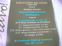 【CD】プレヴィン / ロイヤルpo ブラームス / 交響曲 第4番 、「大学祝典序曲」 (Telarc 1987)_画像2