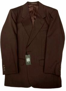 【新品】未使用 シングル2ッ釦ジャケット サイズ S毛 100% 総裏 ノーベント 袖釦3個　ベネシアン織　日本製　オシャレなマルーン色